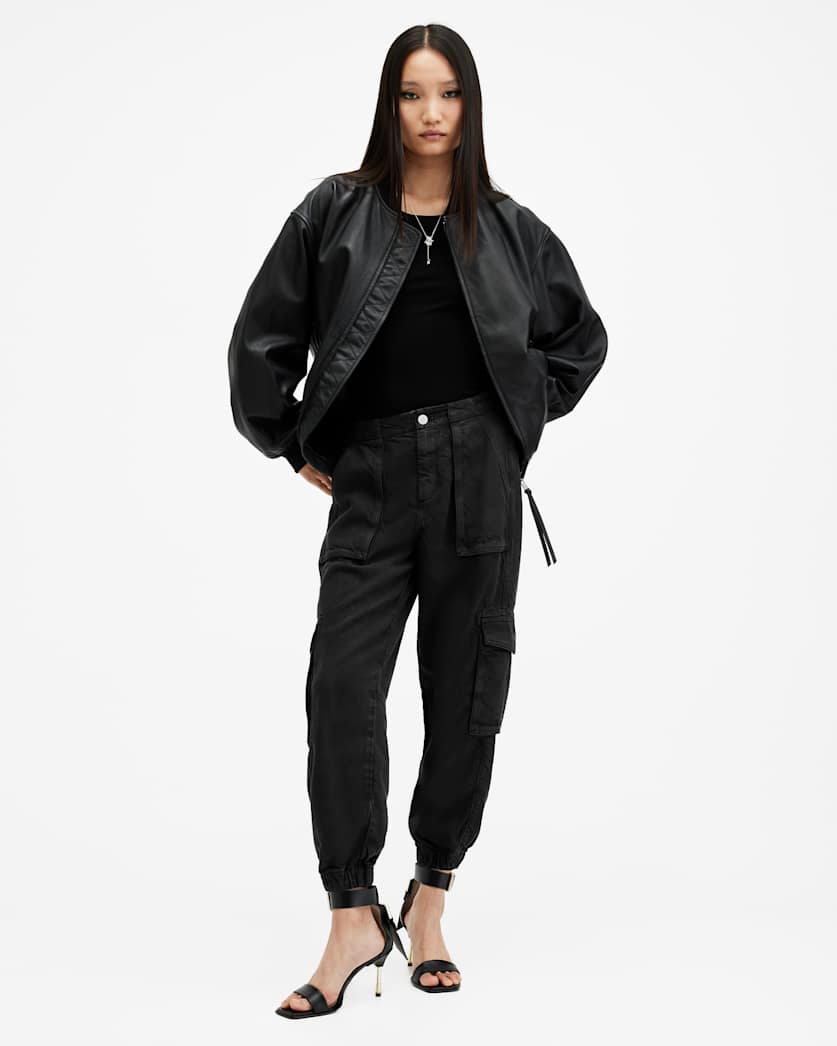 Frieda Tapered Denim Cargo Trousers