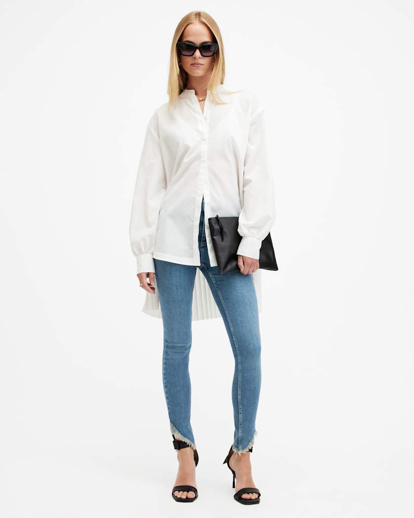 Dax Asymmetric Hem Skinny Denim Jeans