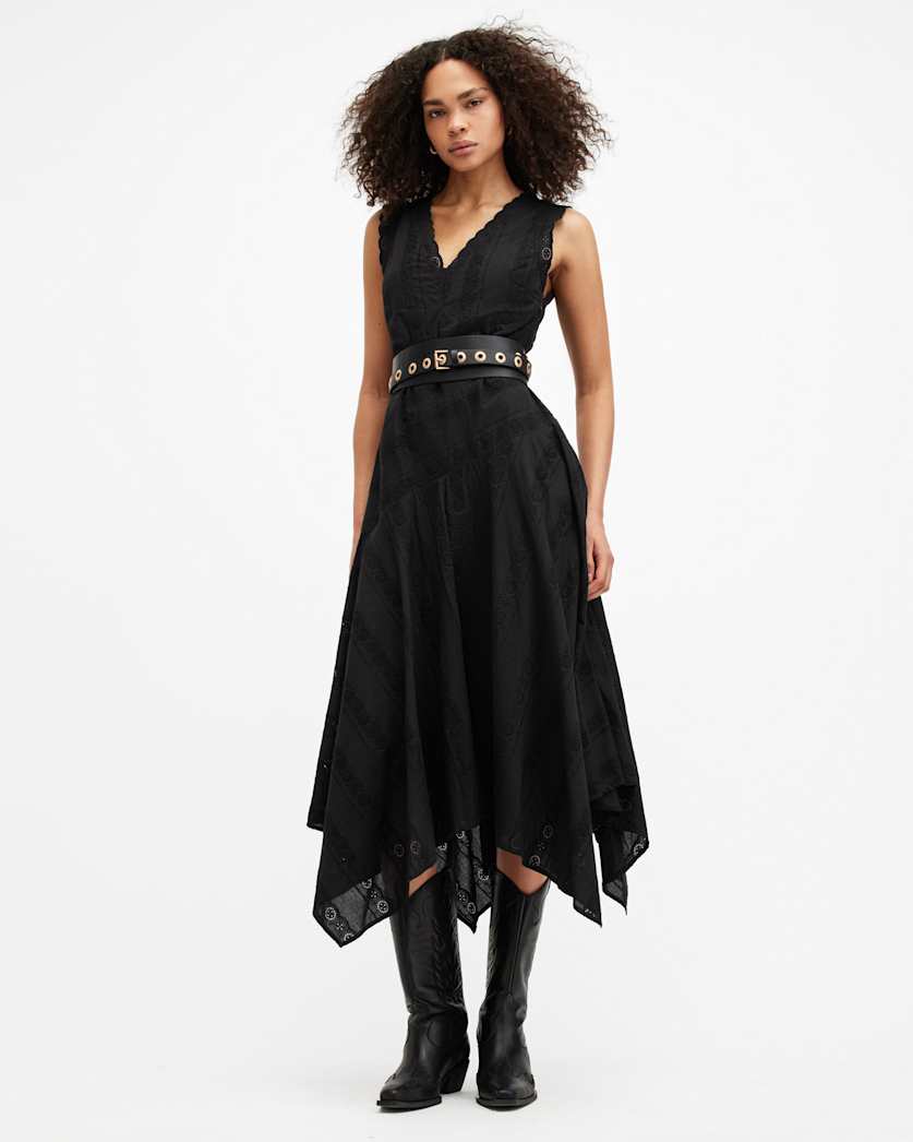 Aviana Sleeveless Broderie Maxi Dress