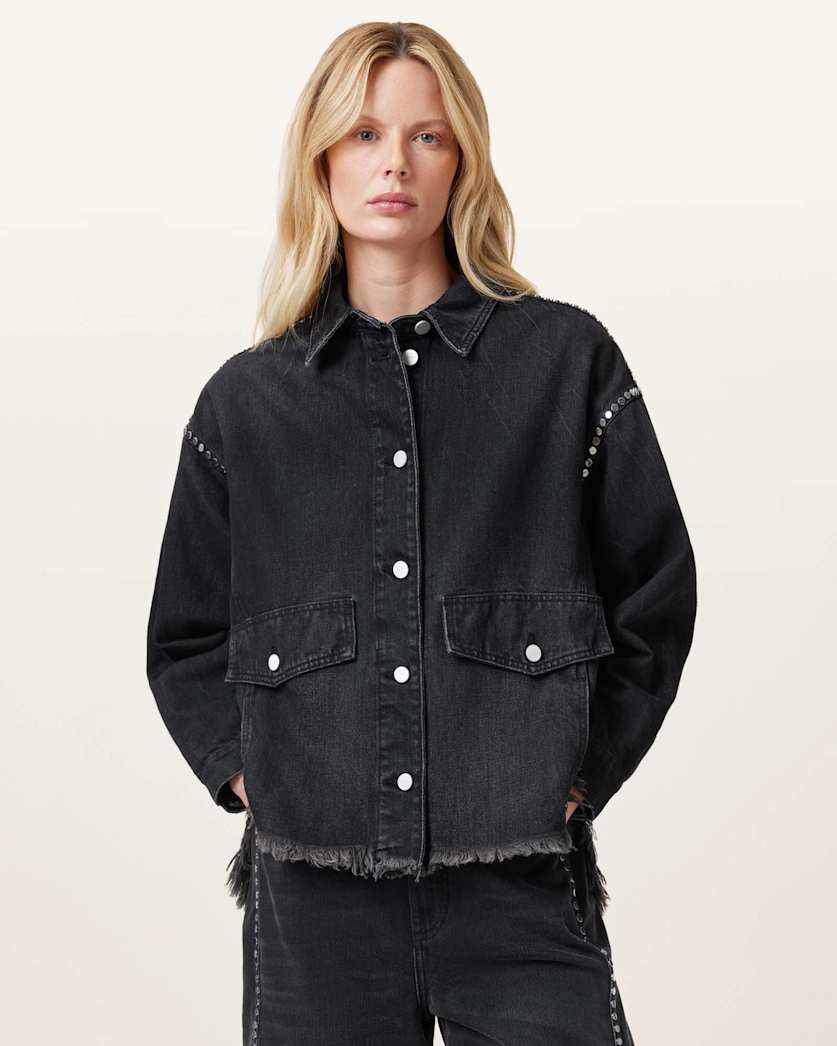 Hettie Studded Oversized Denim Shacket