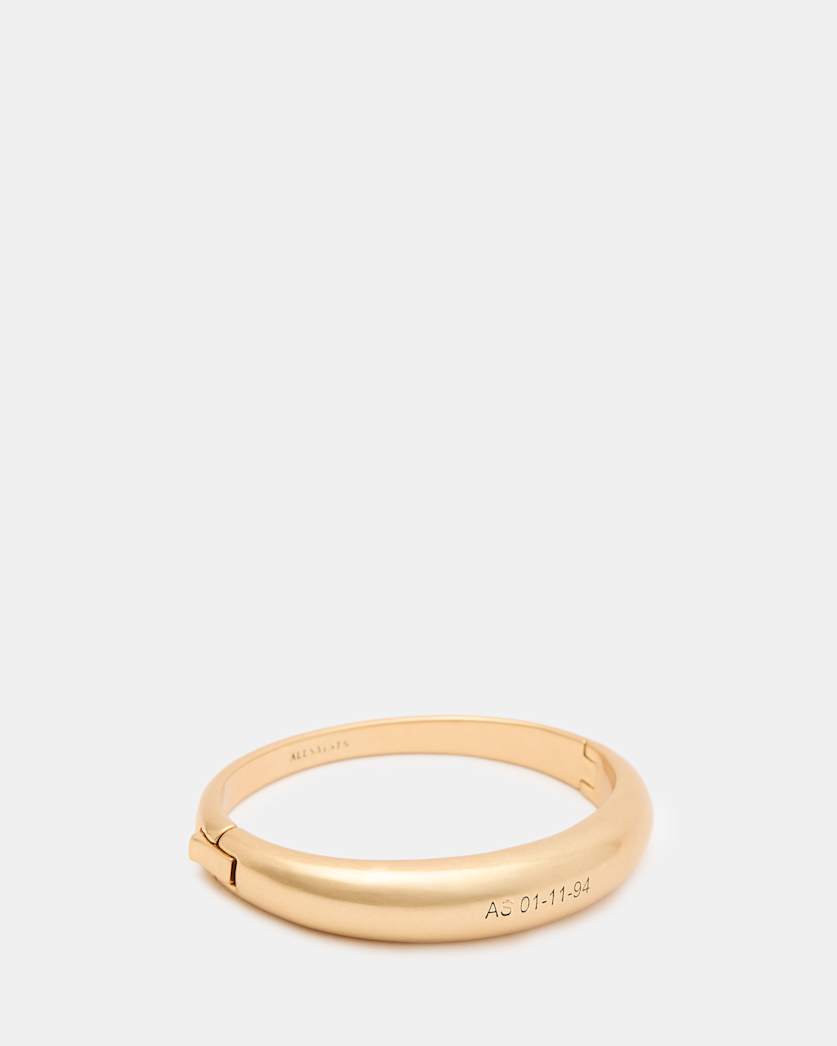 Fern Engraved Logo Hinged Bangle Bracelet