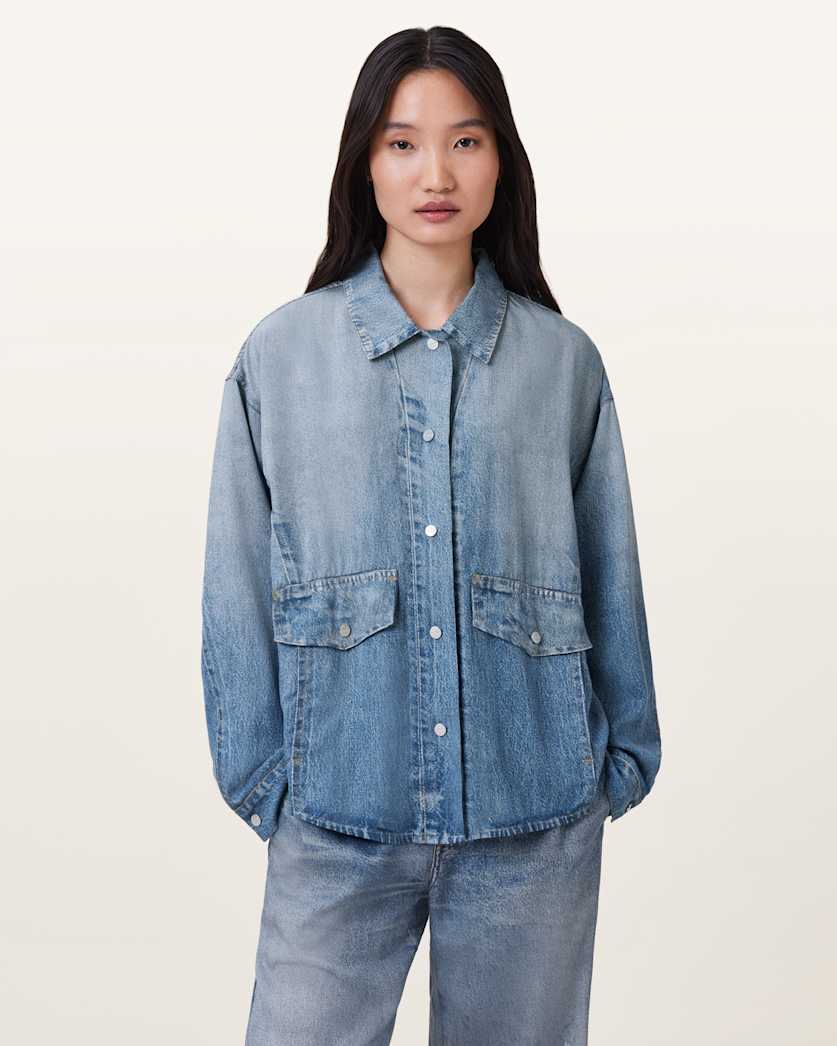 Hettie Illusion Oversized Denim Shacket