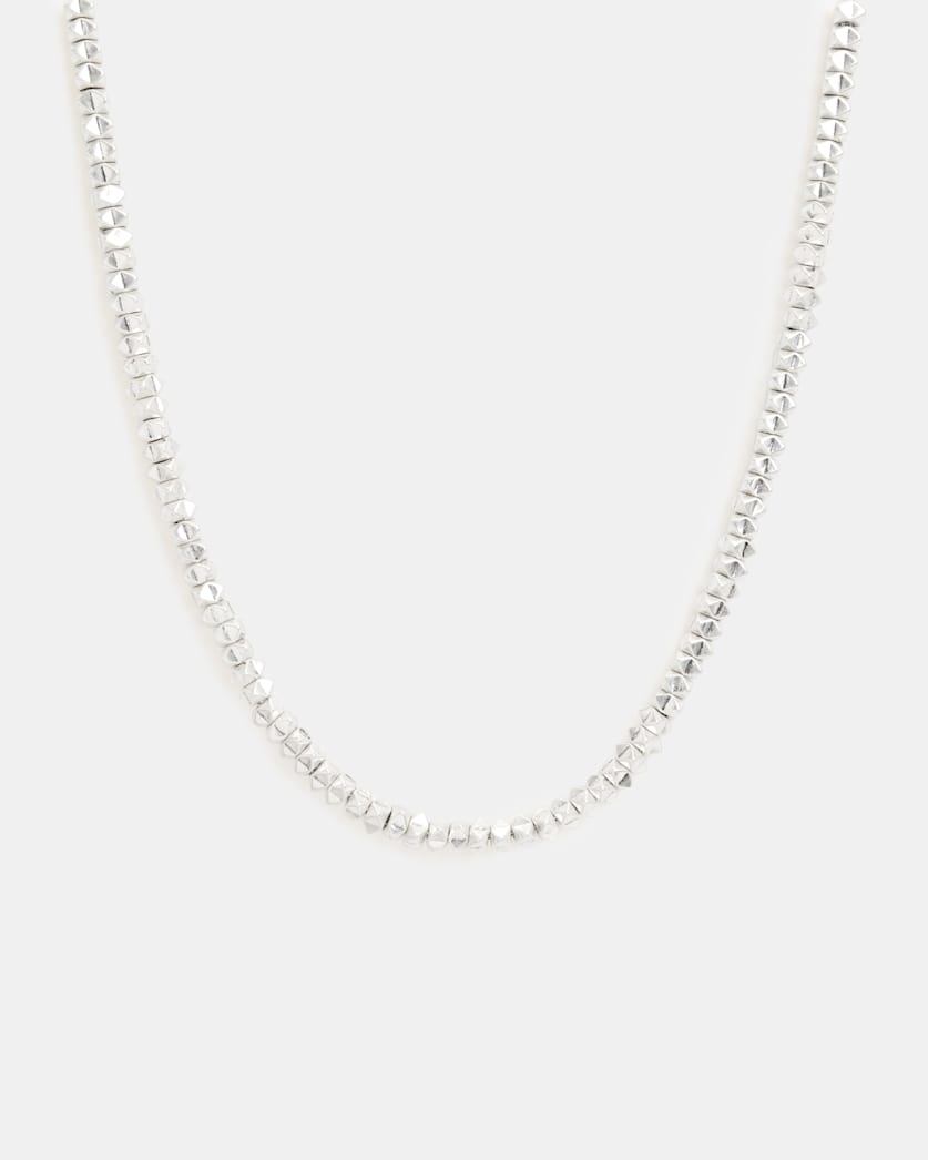 all saints Jaya Pyramid Studded Necklace Warm Silver