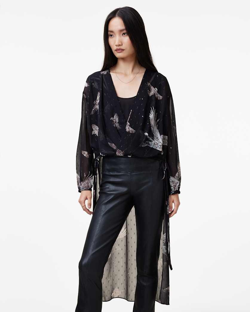 Avala Printed Draped Top