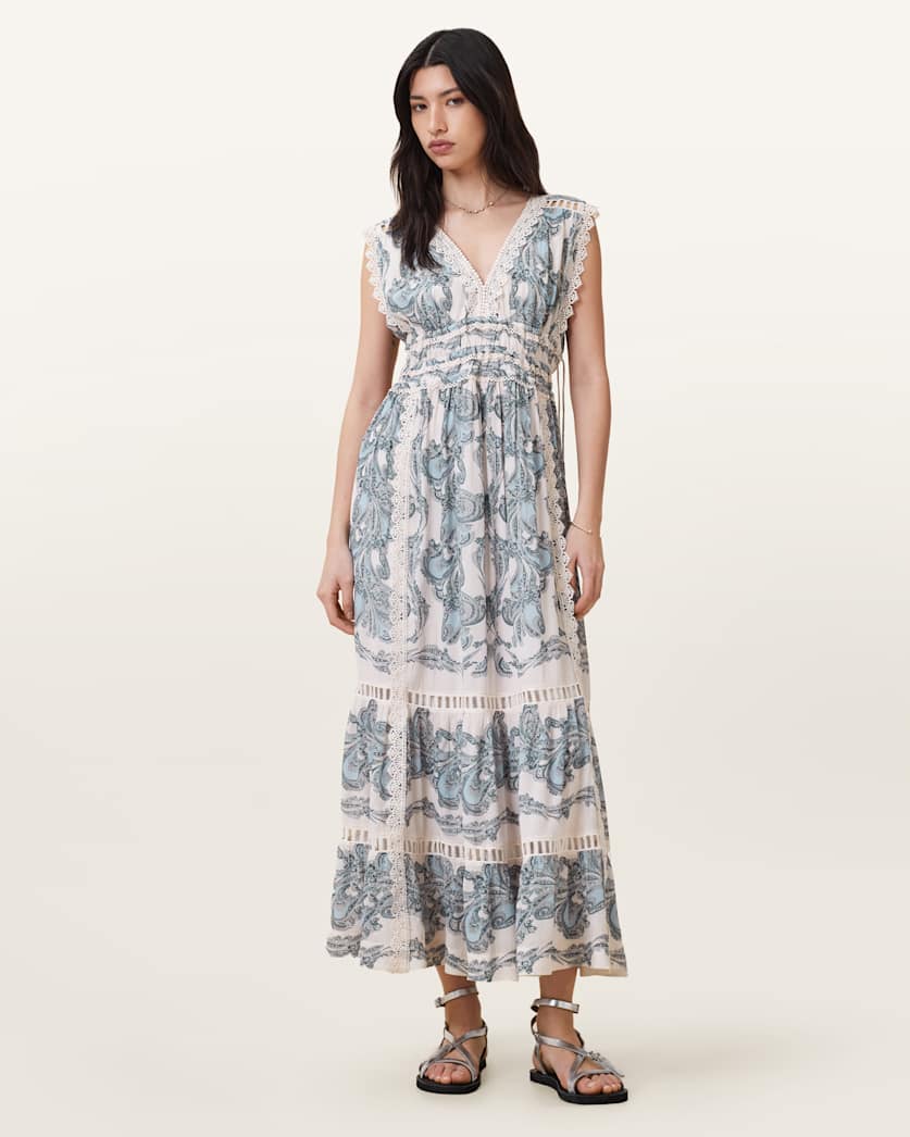 Xanthe Lace-Trimmed Maxi Dress