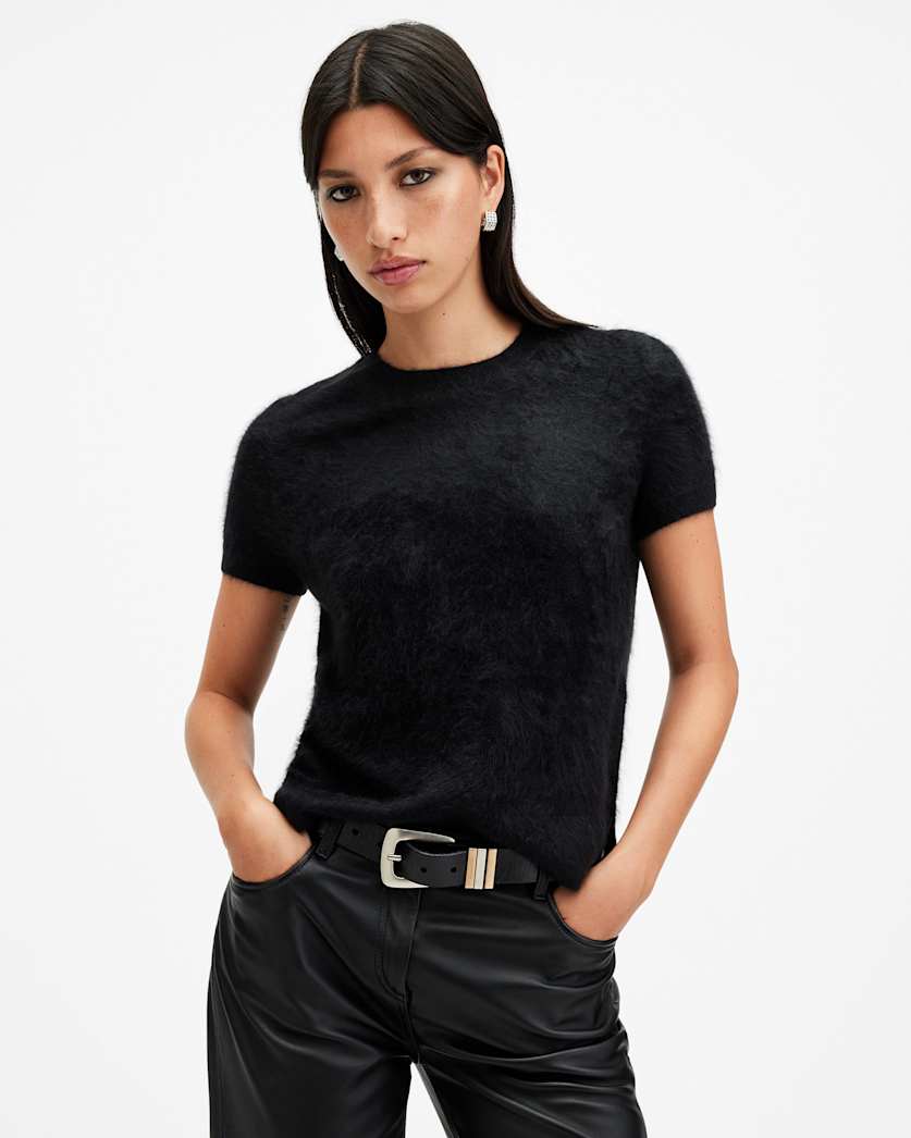 Rebel Brushed Cashmere Knitted T-Shirt