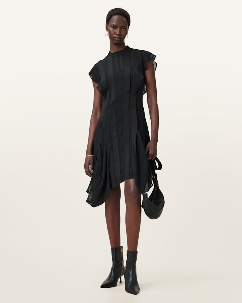 Fleur Textured Asymmetric Hem Dress
