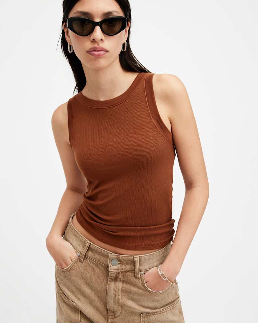 Rina Crew Neck Sleeveless Tank Top