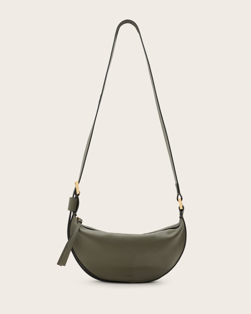 Half Moon Leather Crossbody Bag
