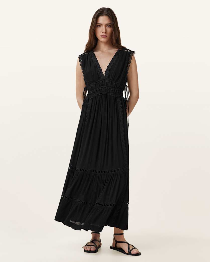 Xanthe Lace-Trimmed Maxi Dress