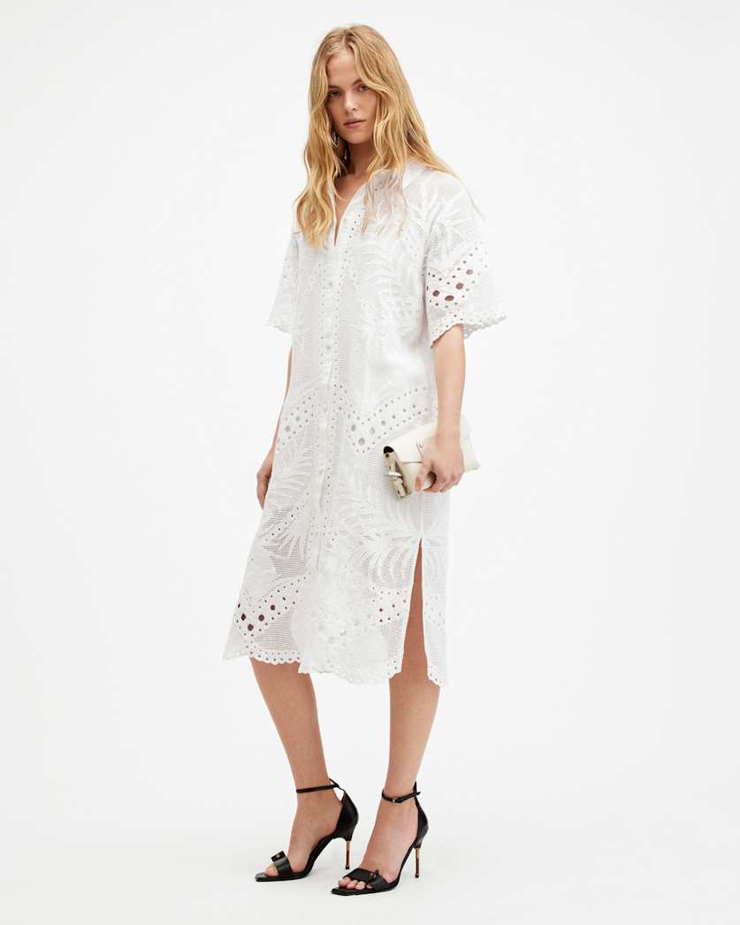 Meria Broderie Midi Dress