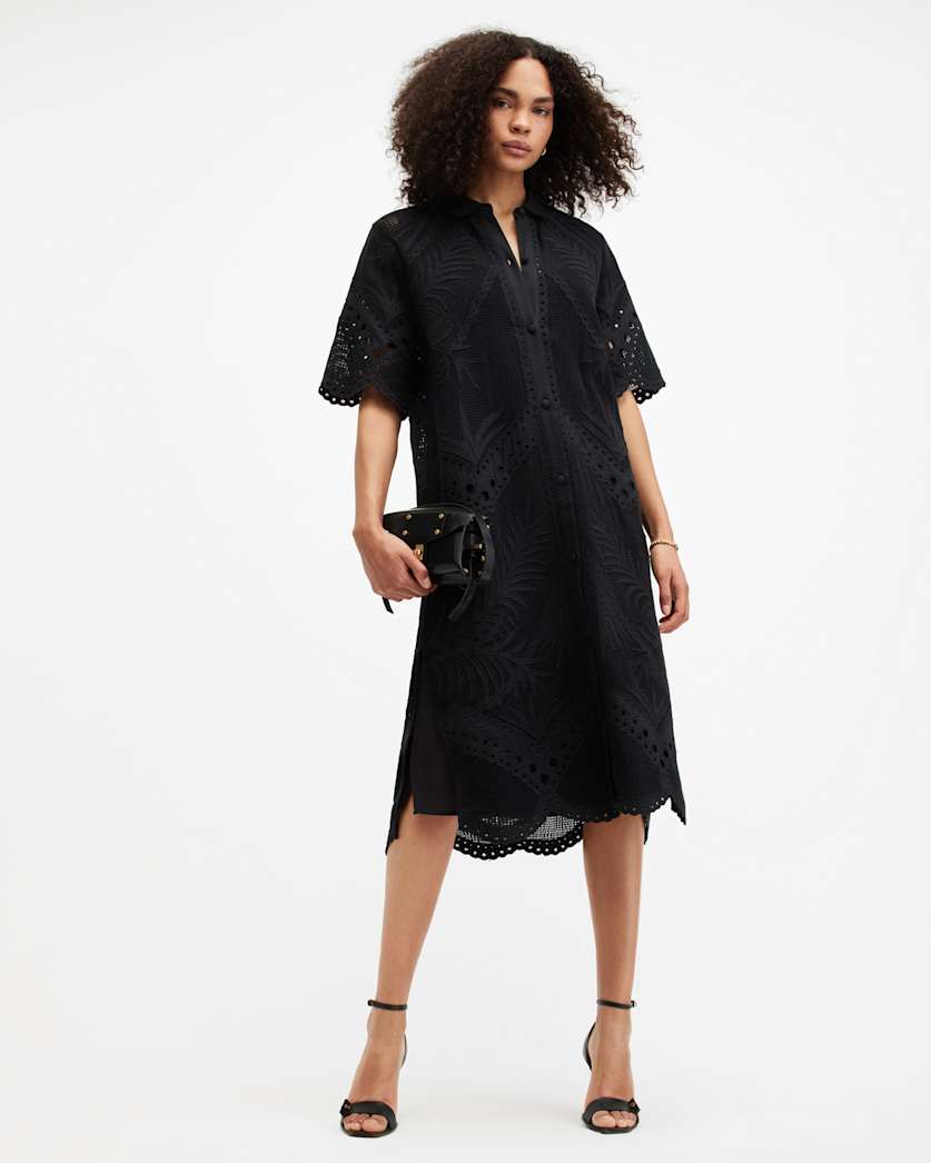 Meria Broderie Midi Dress