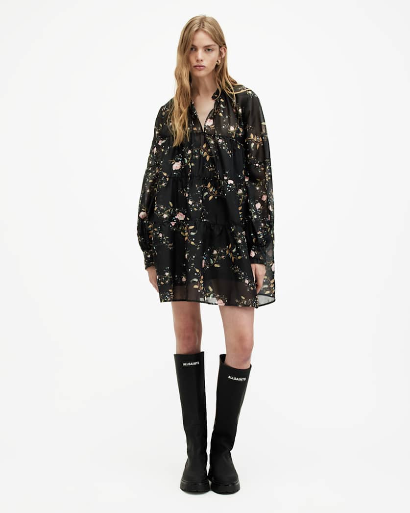 Mindy Oversized Oto Floral Mini Dress