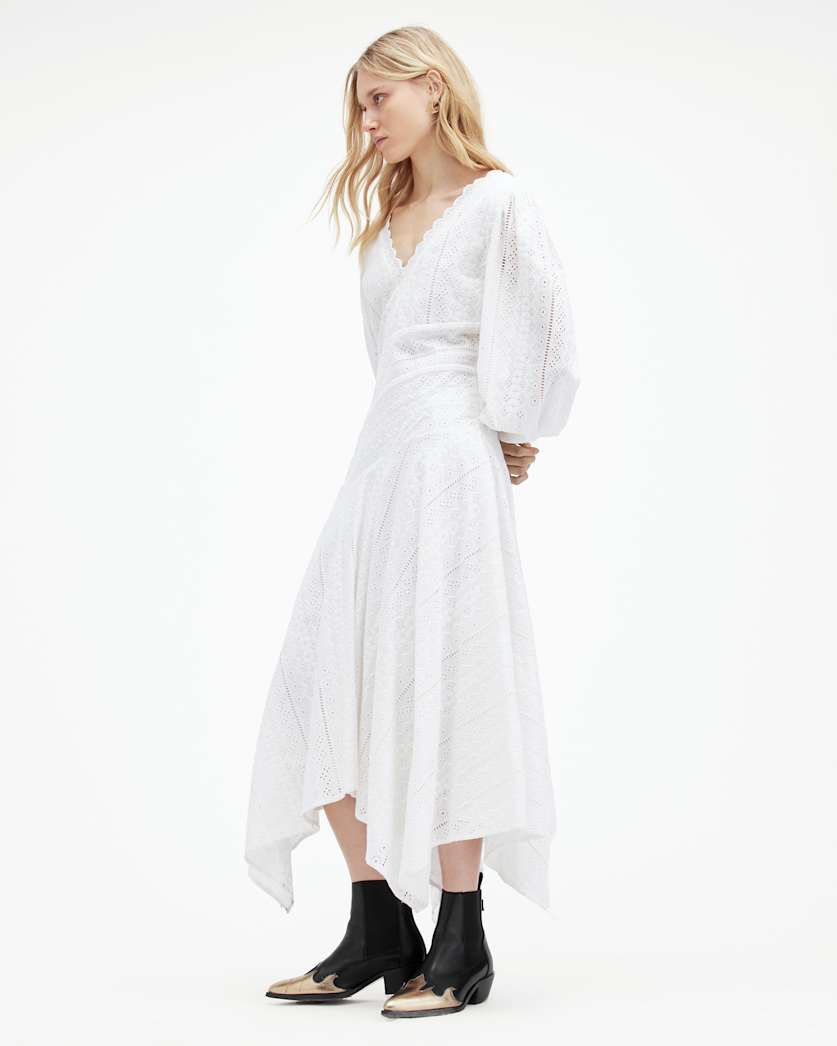 Aviana V-Neck Broderie Maxi Dress