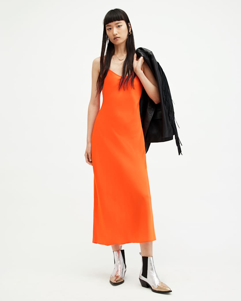 Bryony Slim Fit V-Neck Midi Slip Dress