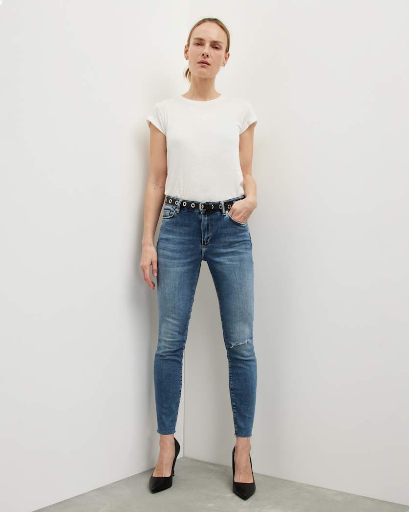 Miller Mid-Rise Destroyed Skinny Jeans