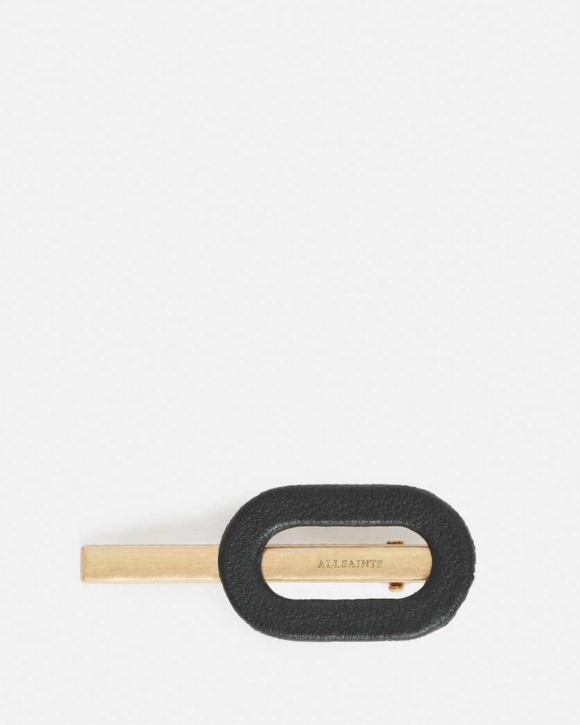 Verona Gold Tone Leather Hair Clip