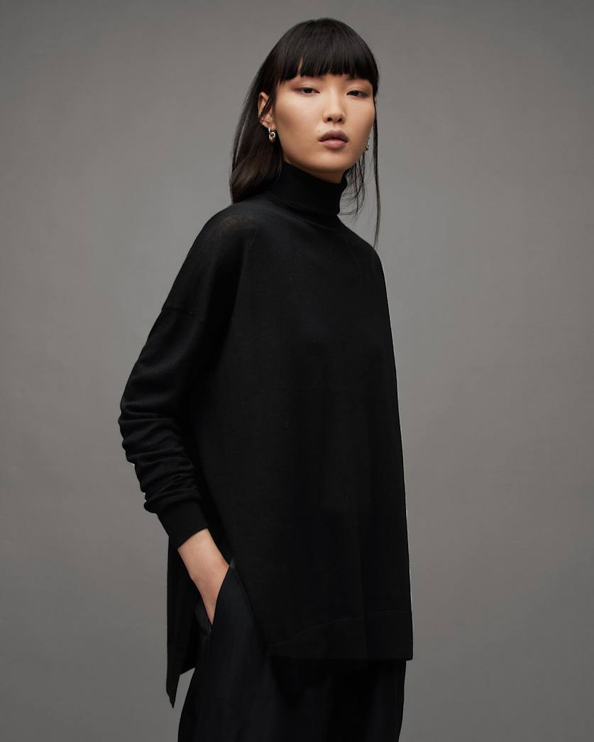 Gala Roll Neck Relaxed Merino Jumper