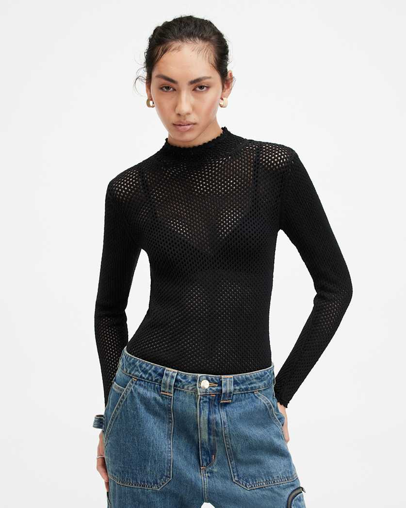 Avril Roll Neck Open Stitch Jumper