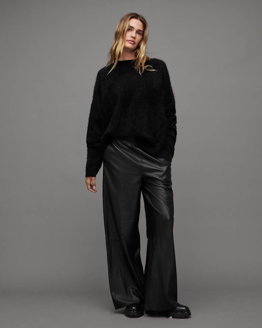 Aspen High-Rise Relaxed Fit Leather Trousers