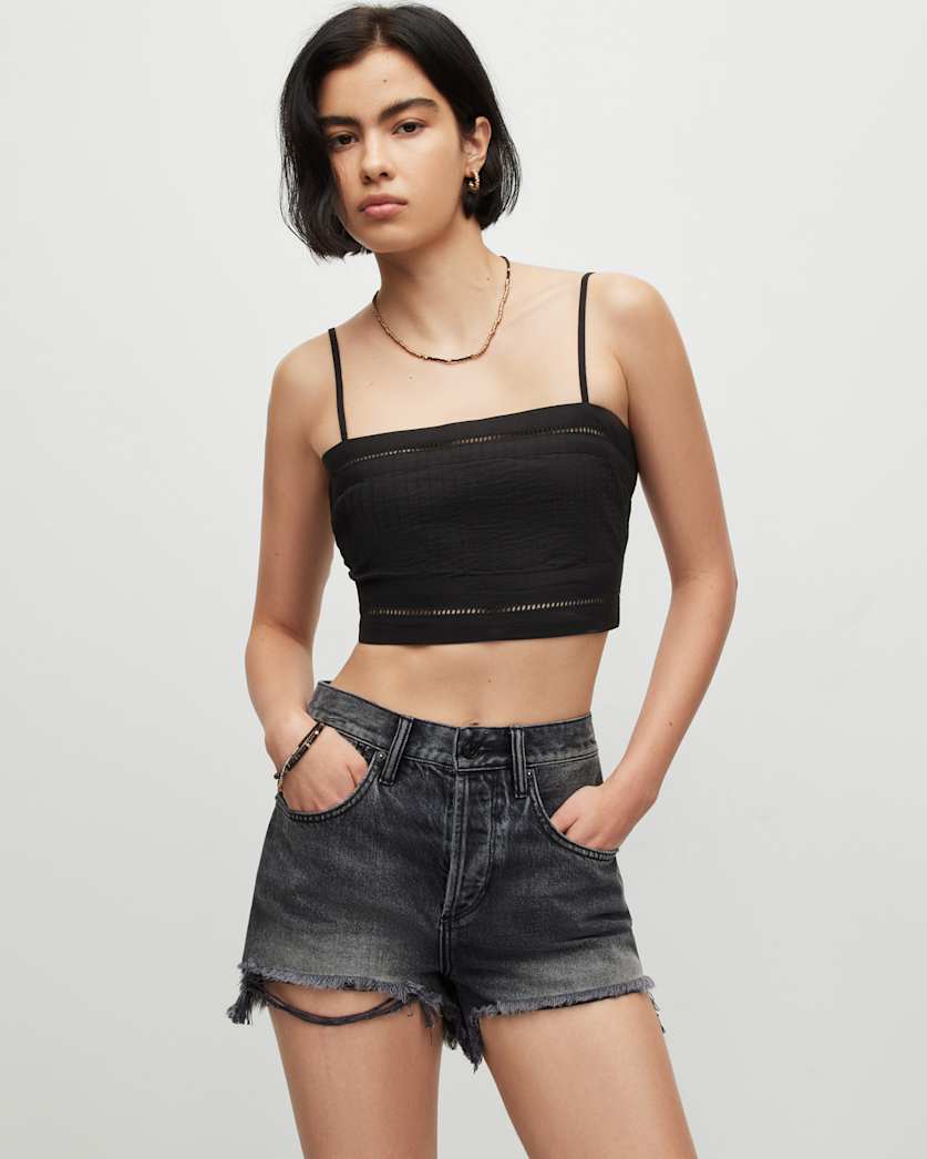 Whitley Broderie Ladder Trim Cropped Top
