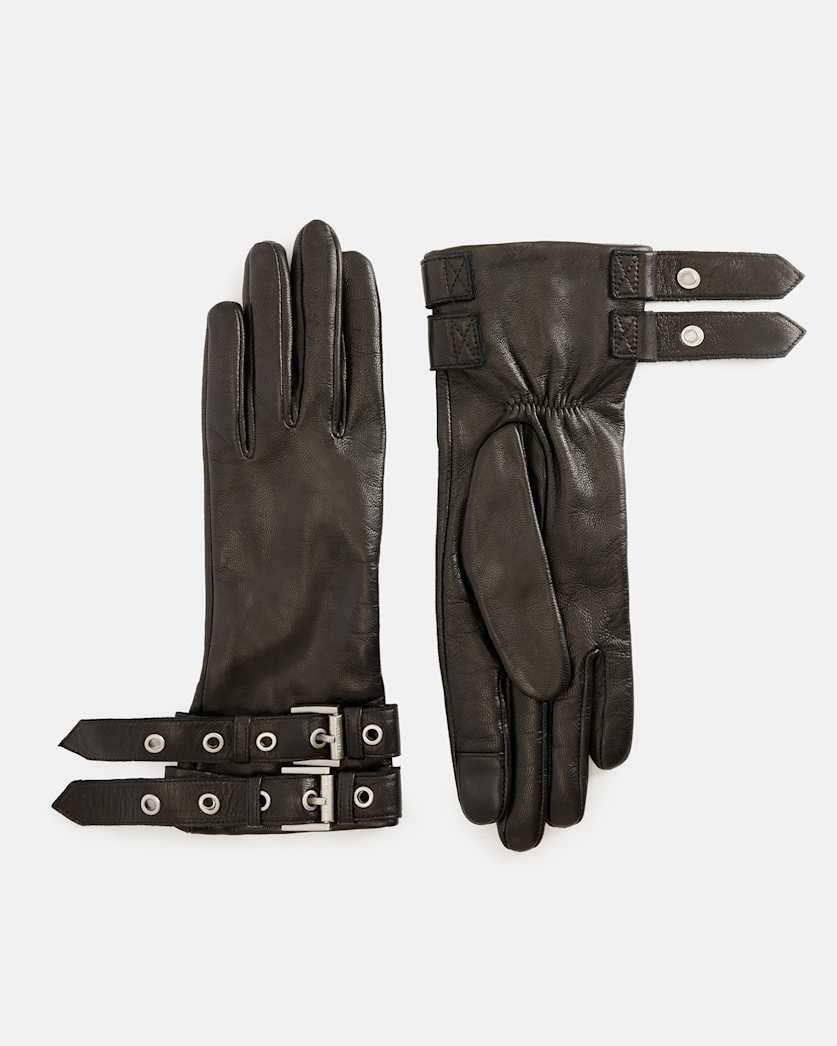 Roxy Leather Double Buckle Gloves