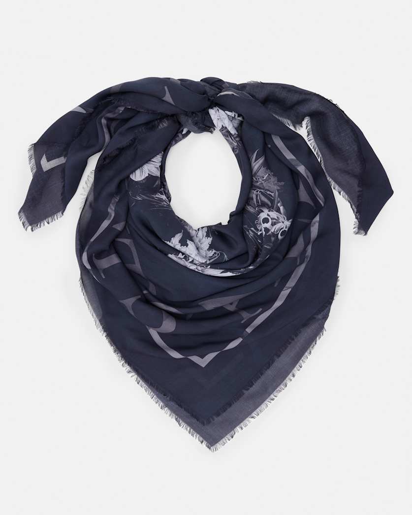 Peace Floral Print Large Square Scarf