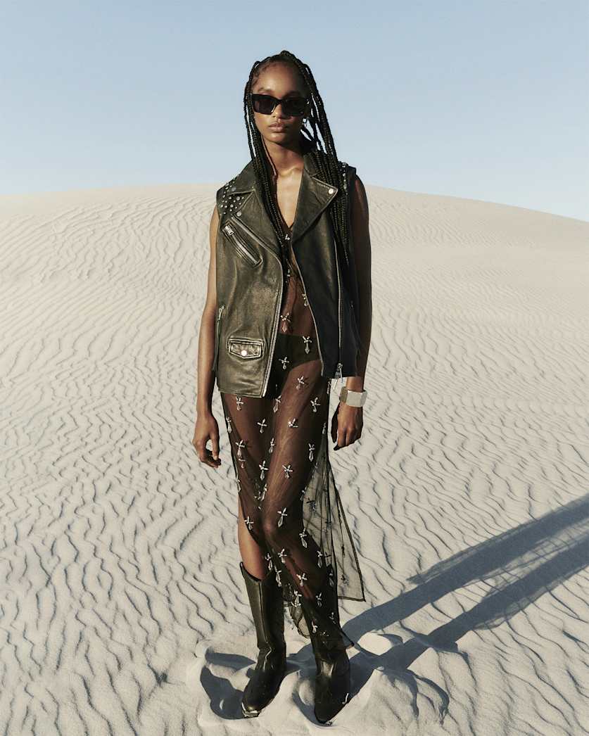 Billie Embellished Leather Gilet