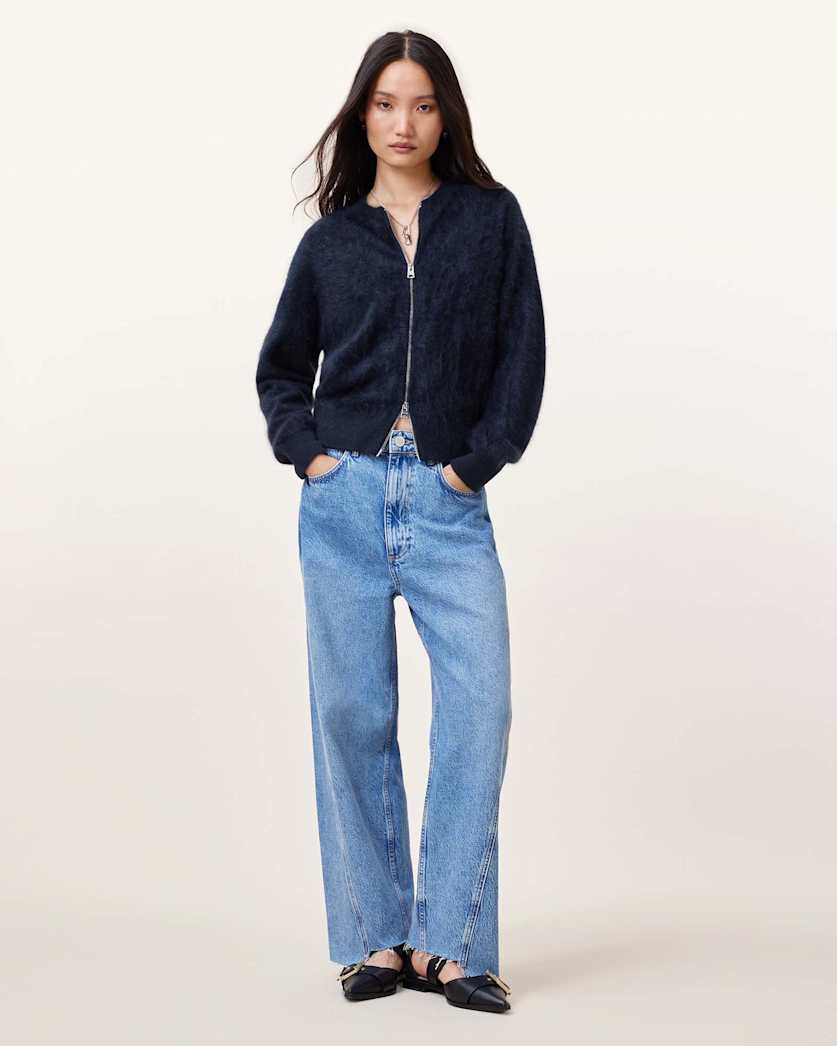 Rebel Zip Up Cashmere Cardigan