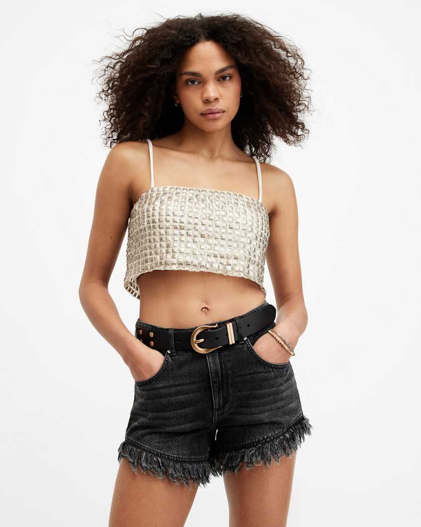 Opeline Embellished Cropped Top