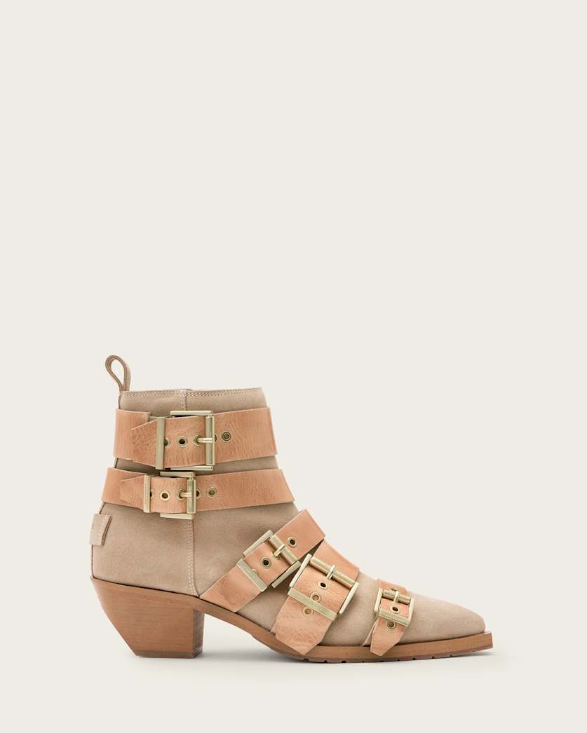 Jane Buckle Pointed Leather Boots
