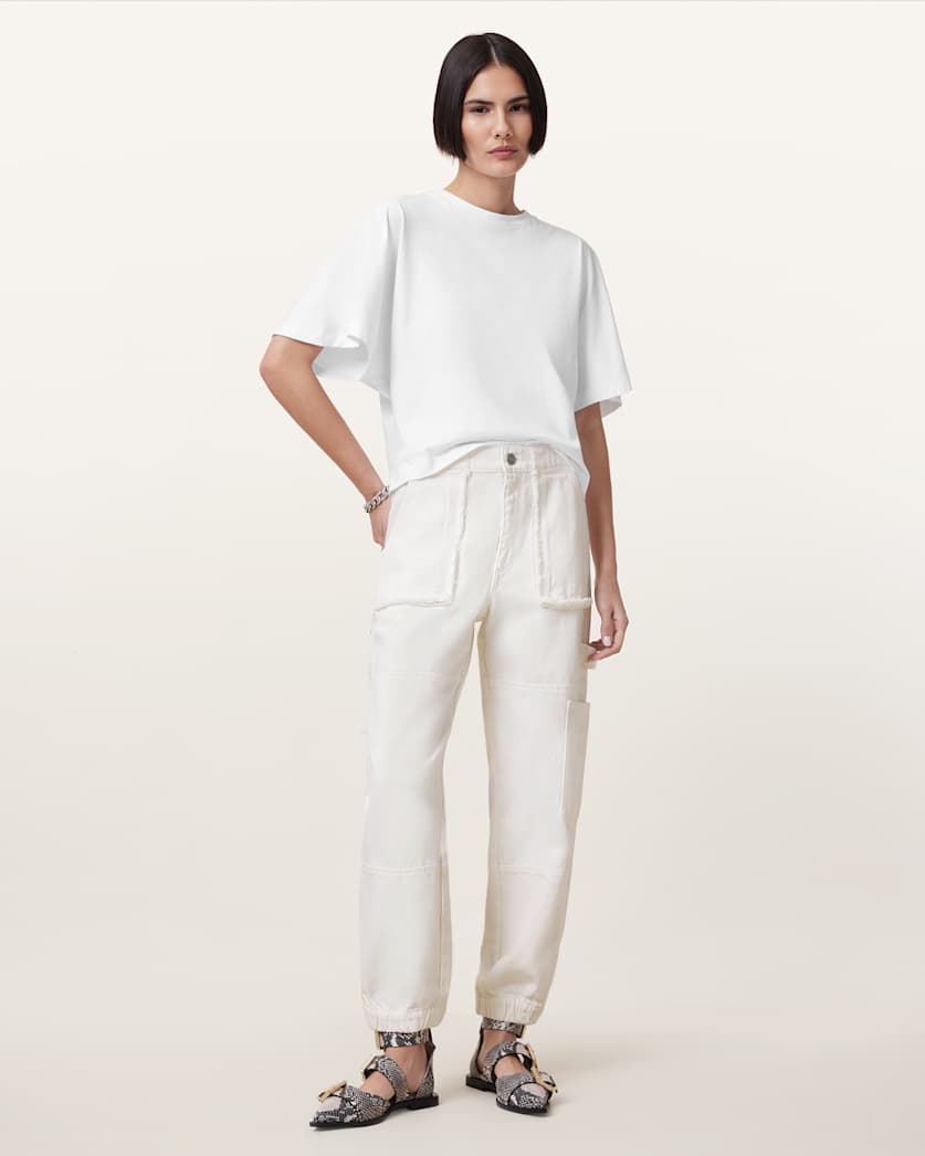 Mila Tapered Cargo Denim Trousers