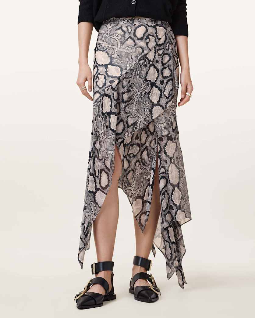 Cassie Crinkle Sheer Midi Skirt