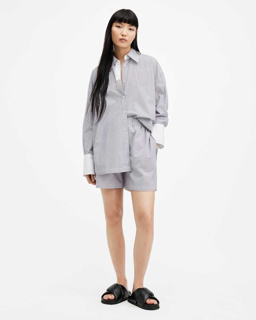 Karina Relaxed Fit Pinstripe Shorts