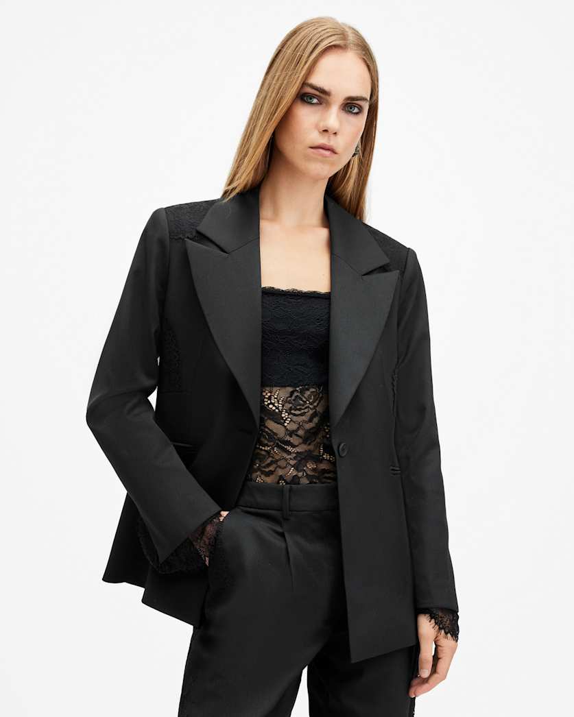 Lacey Tailored Lace Trim Blazer