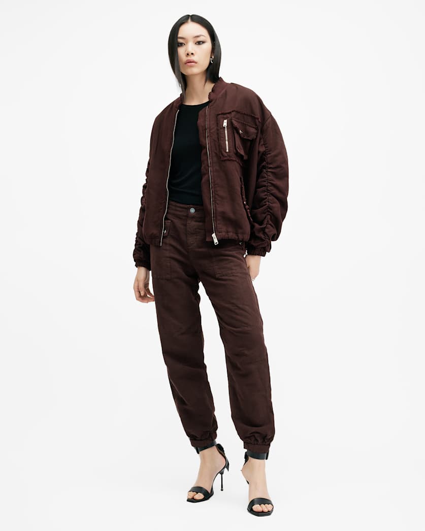 Val Linen Blend Cargo Trousers