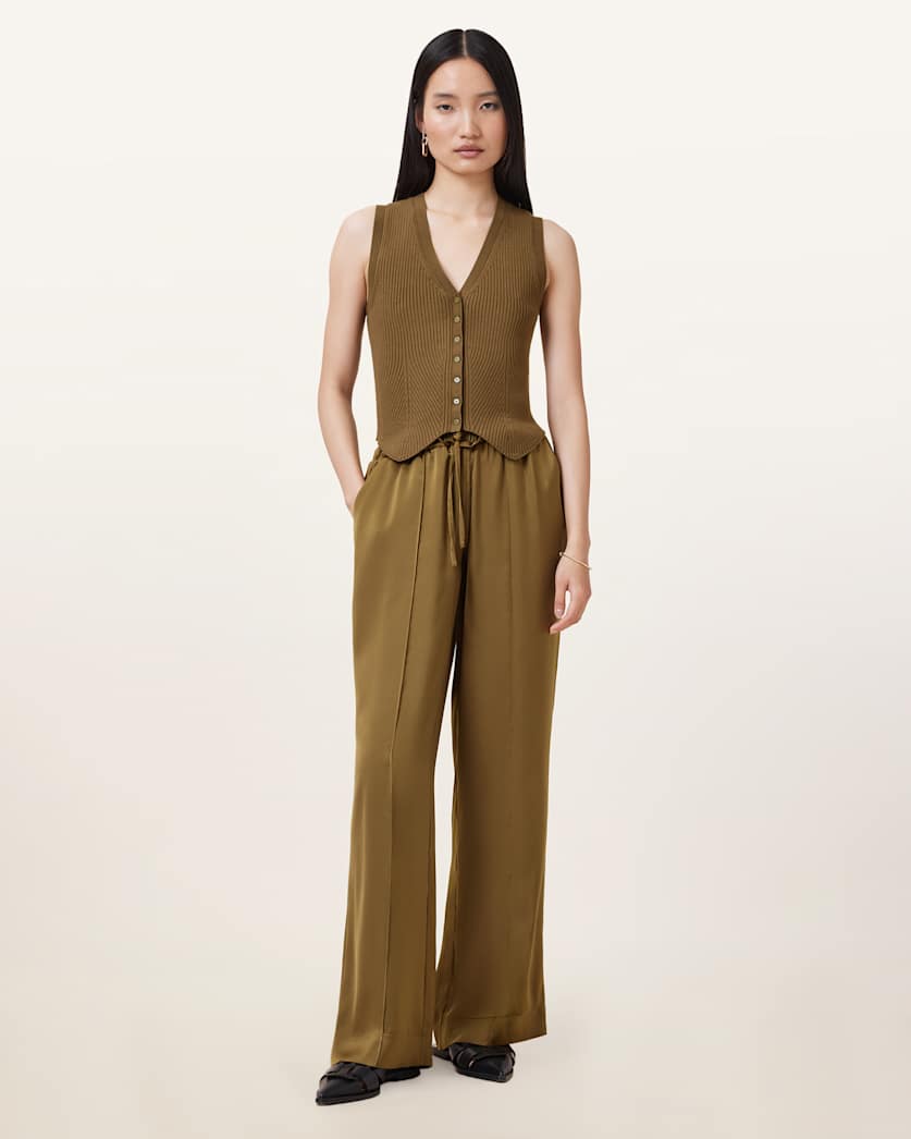Alba Satin Wide Leg Trousers