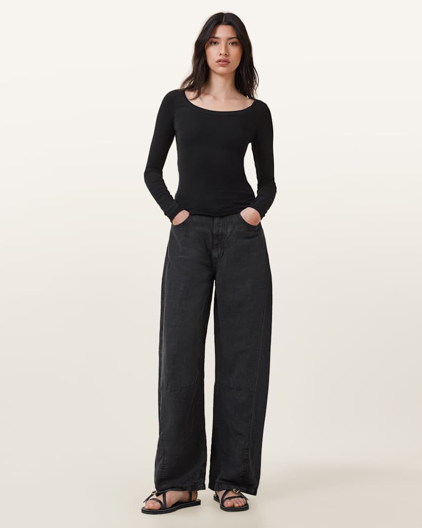 Rina Long Sleeve Scoop Neck T-Shirt