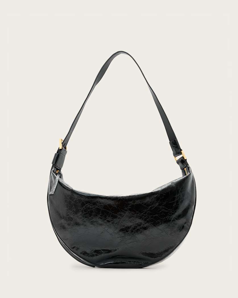 Half Moon Leather Shoulder Bag