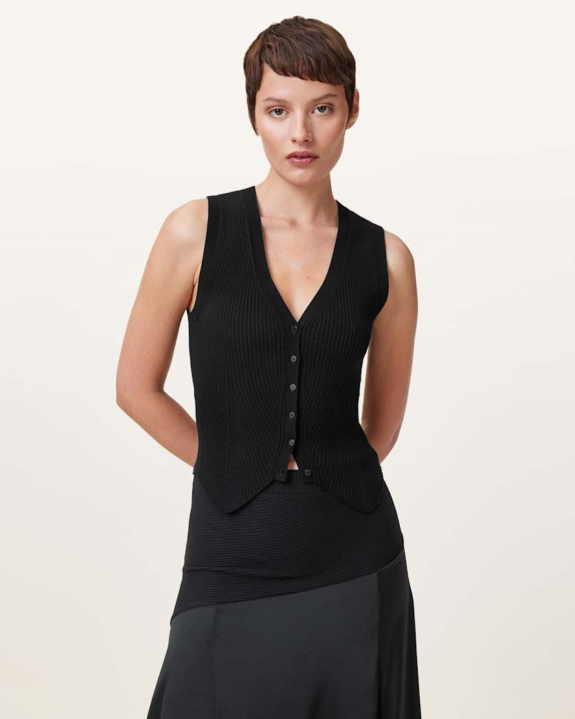 Cruz Ribbed Knitted Waistcoat