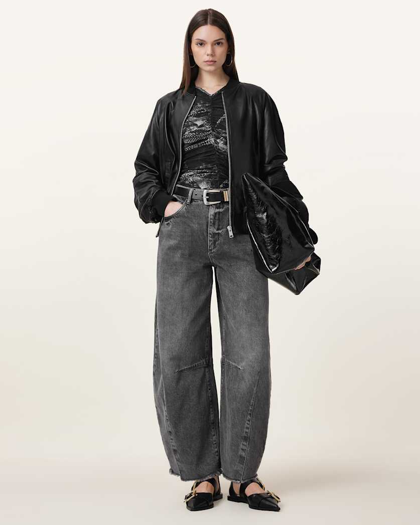 Dana Leather Bomber Jacket