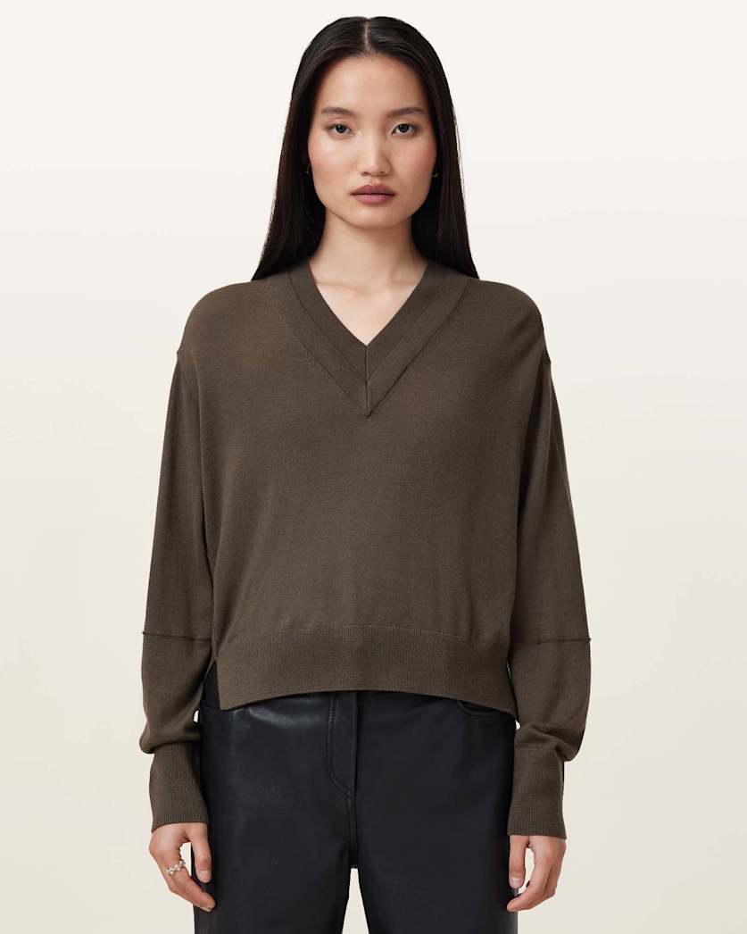 Julieana V Neck Wool Jumper