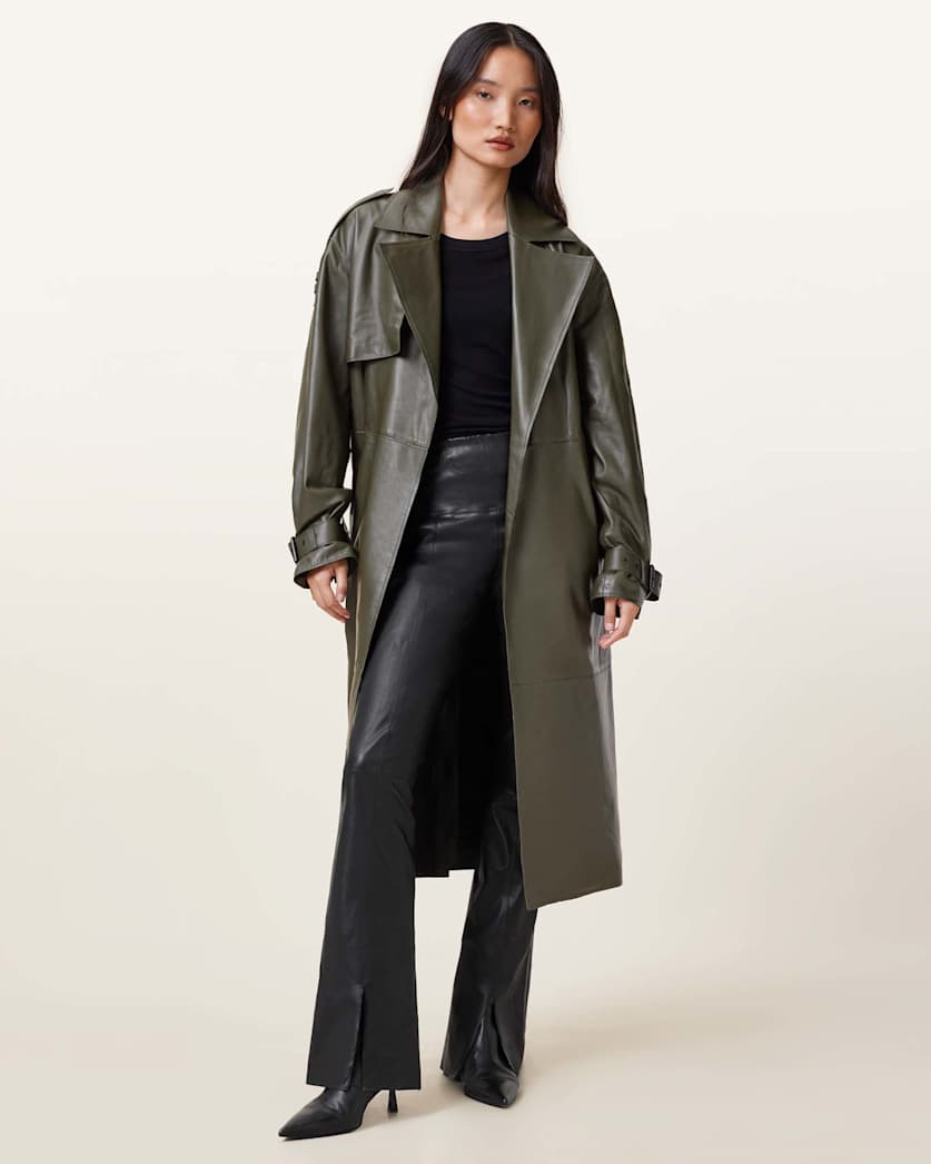 Cora High-Rise Leather Flared Leggings