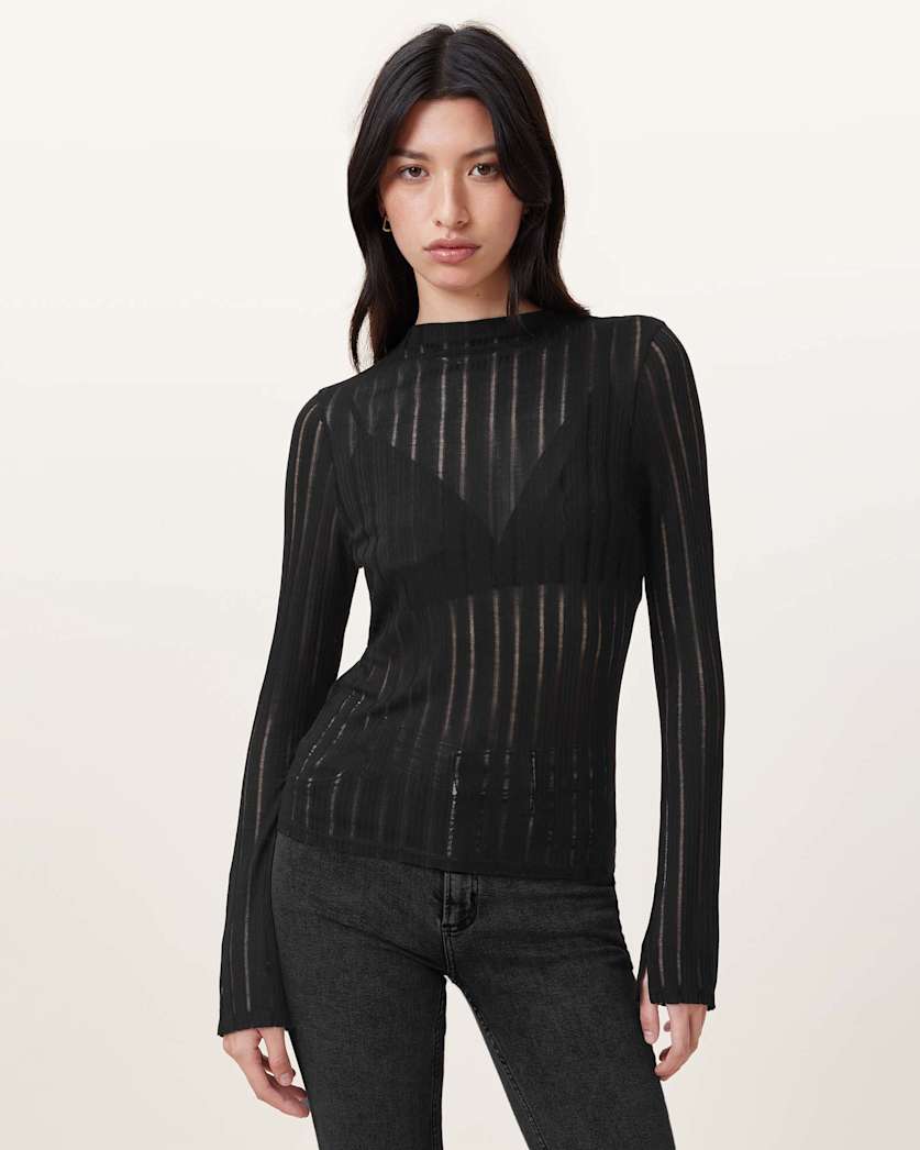 Aki Long Sleeve Funnel Neck T-Shirt