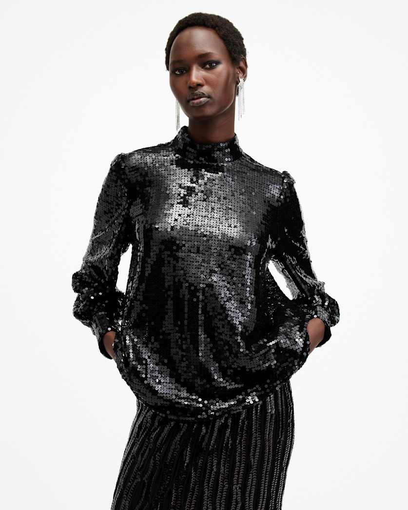 Whitney Long Sleeve Sequin Top