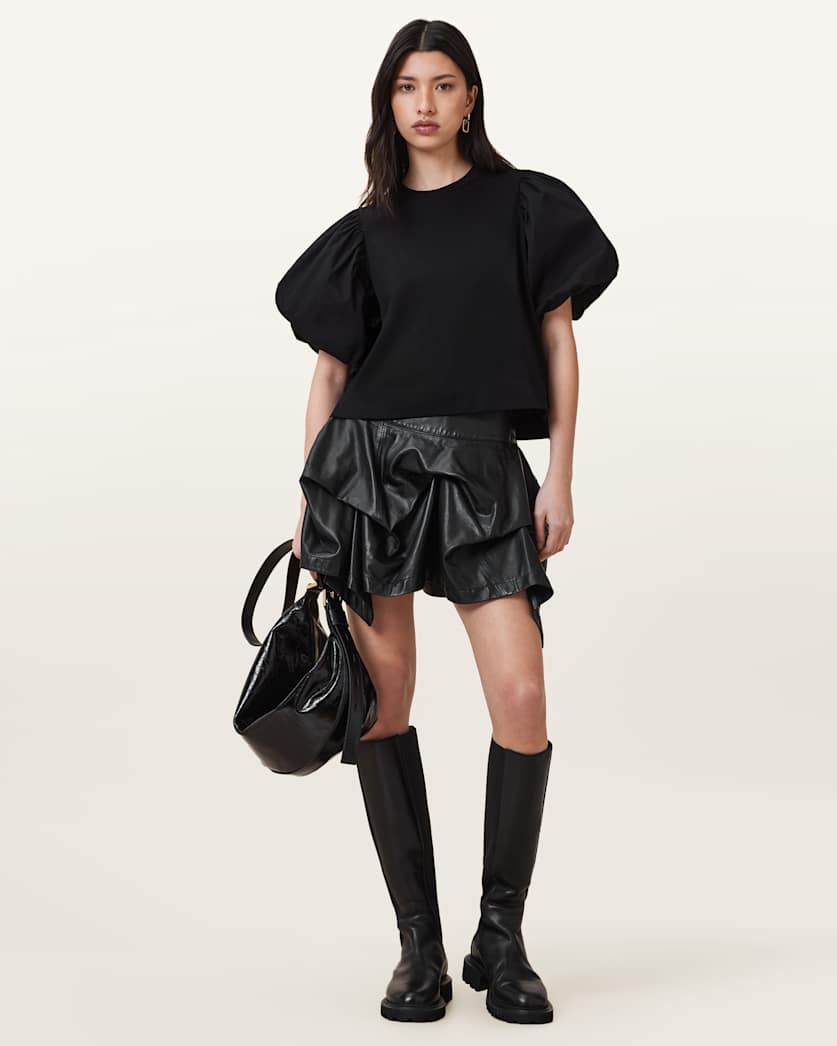 Hitch Leather Mini Skirt