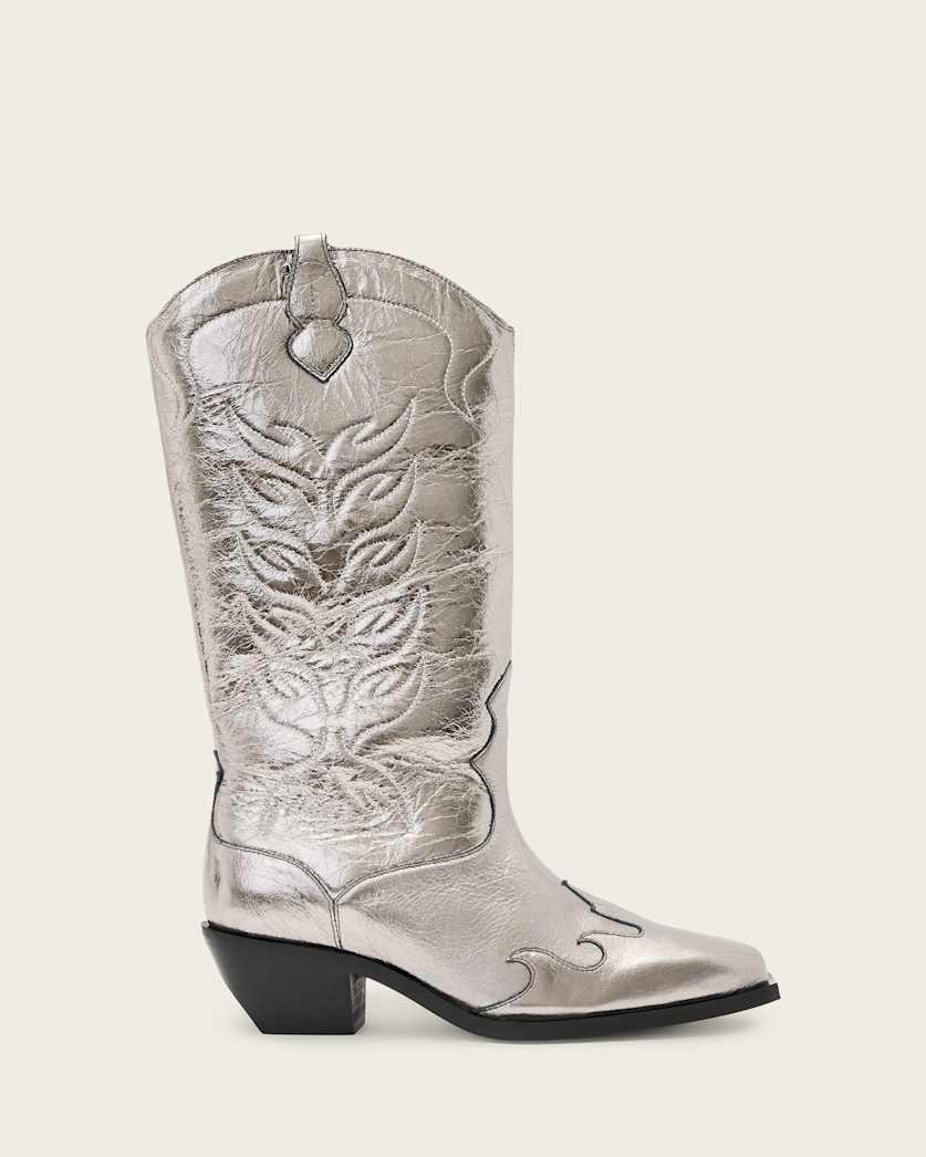 Dolly Metallic Leather Western Boots