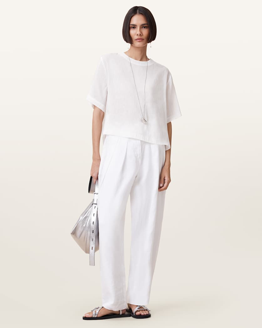 Becca Linen Barrel Leg Trousers
