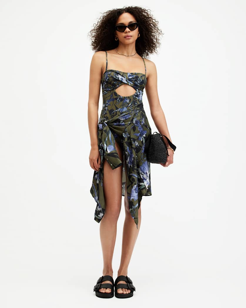 Niki Floral Bandeau Cut-Out Swimsuit