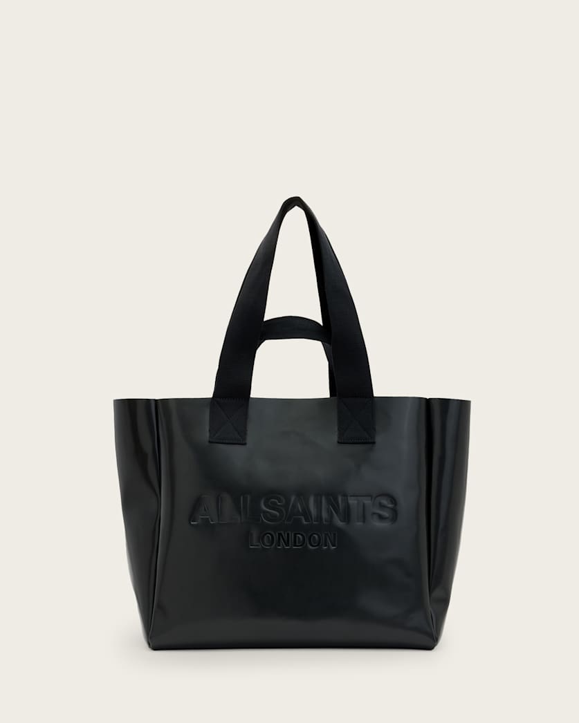 Izzy Embossed Logo Leather Tote Bag